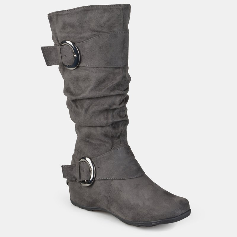 Journee Collection Women's Extra Wide Calf Jester-01 Boot In Grey