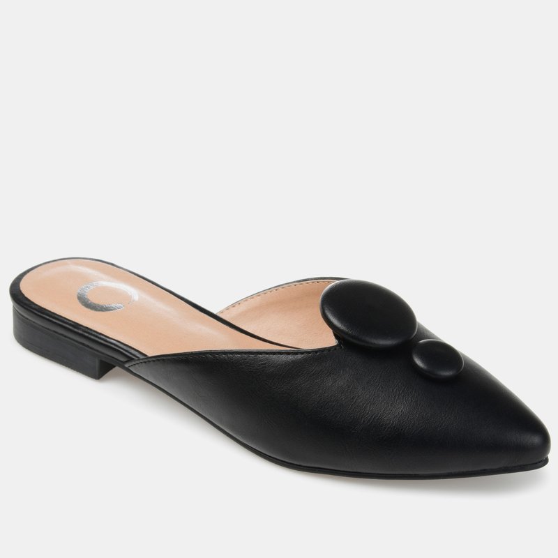Journee Collection Mallorie Womens Faux Leather Embellished Mules In Black