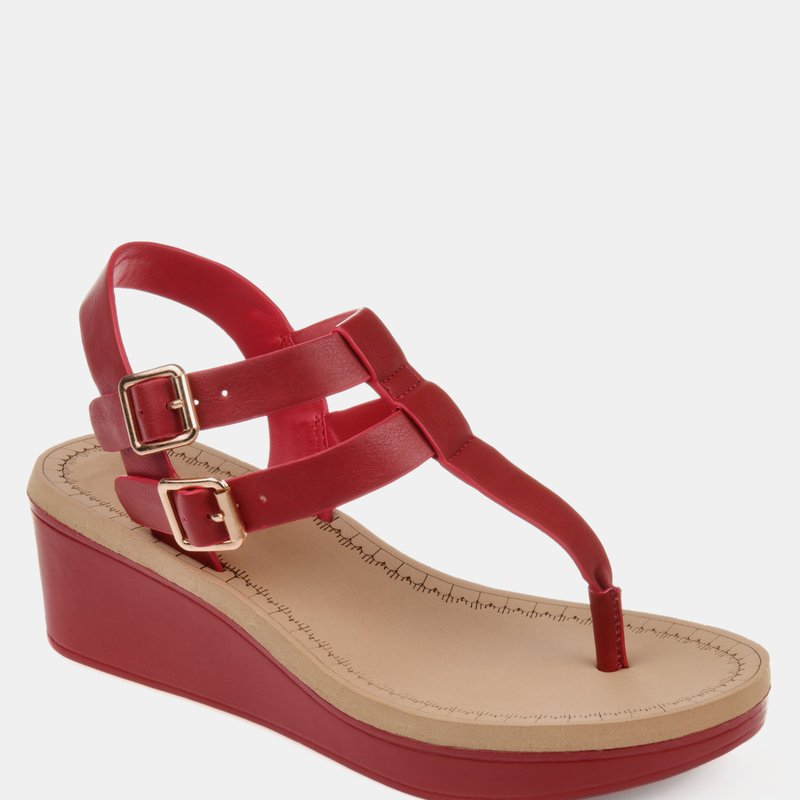 Shop Journee Collection Women's Tru Comfort Foam™ Bianca Wedge Sandal In Red
