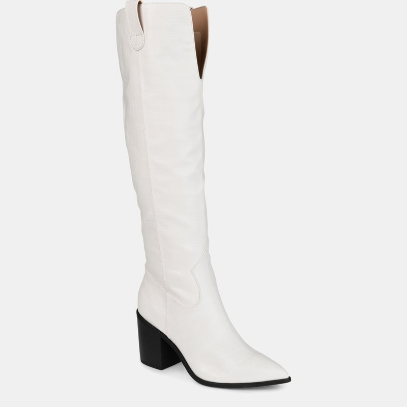 Journee Collection Women's Tru Comfort Foam Extra Wide Calf Therese In White