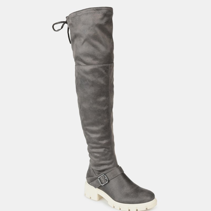 Shop Journee Collection Women's Tru Comfort Foam Wide Calf Salisa Boot In Grey