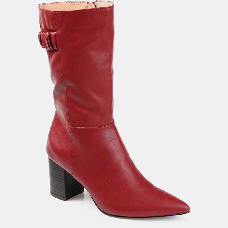 Journee Collection Women's Tru Comfort Foam Wide Calf Wilo Boot In Red