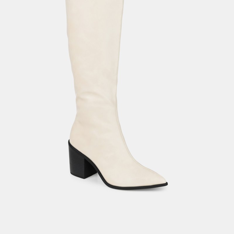 Journee Collection Women's Tru Comfort Foam Wide Width Wide Calf Daria Boot In White