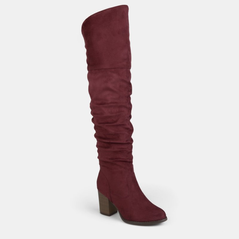Journee Collection Women's Wide Calf Kaison Boot In Red