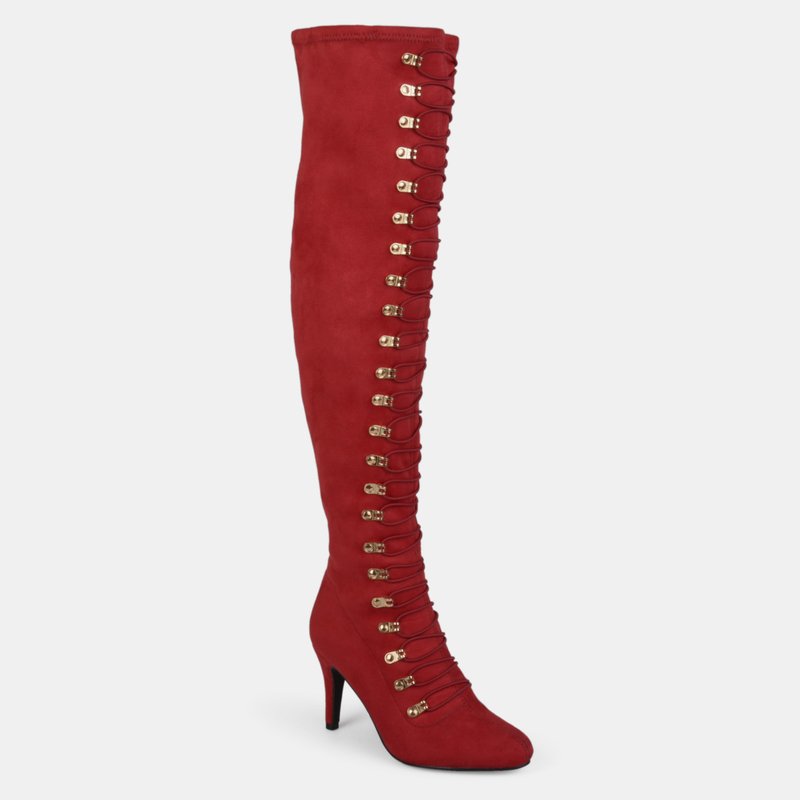 Journee Collection Women's Wide Calf Trill Boot In Red