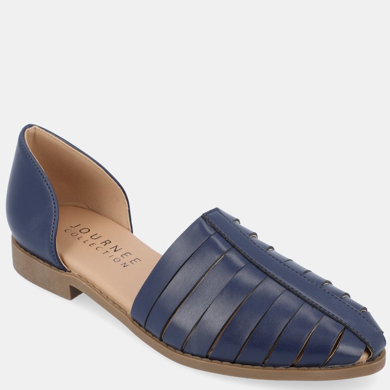 Shop Journee Collection Women's Anyah Flats In Blue