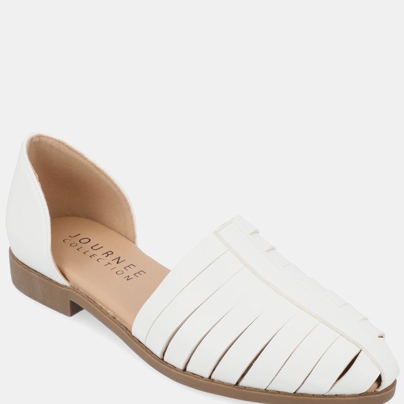 Journee Collection Women's Anyah Caged Two-piece Flats In White