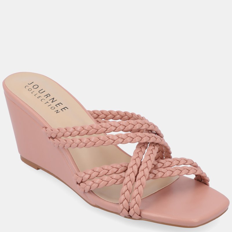 Shop Journee Collection Women's Baylen Wedge Sandals In Pink