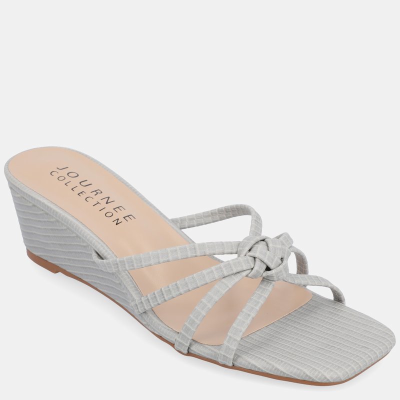 Shop Journee Collection Women's Blayke Wedge Sandals In Grey