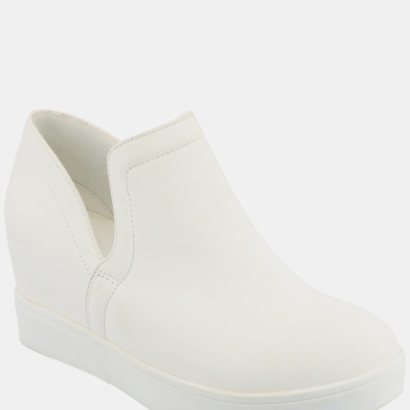 Shop Journee Collection Women's Cardi Wide Width Sneaker Wedge In White