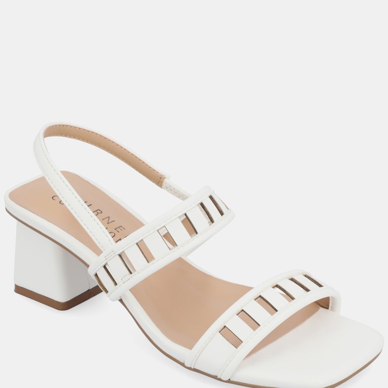 Journee Collection Ismay Block Heel Sandal In White