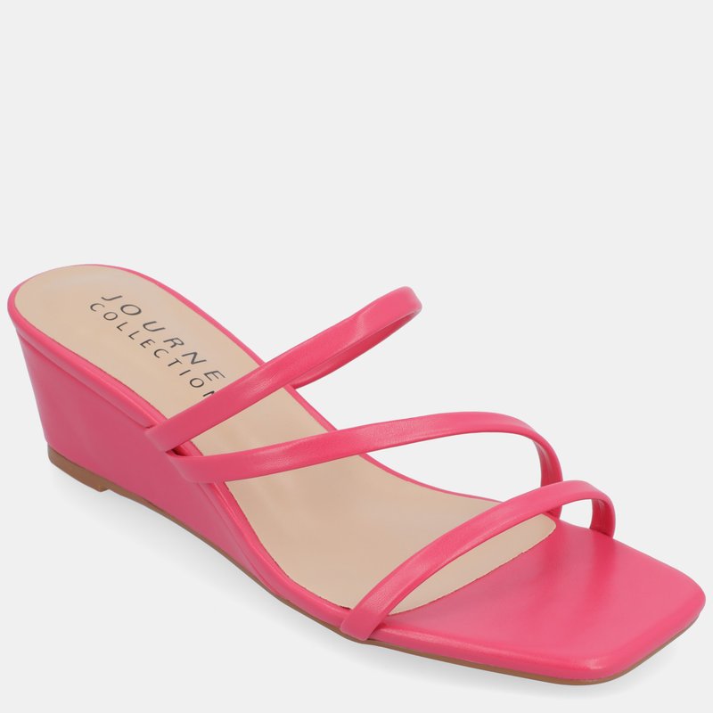 Shop Journee Collection Women's Takarah Wedge Sandals In Pink