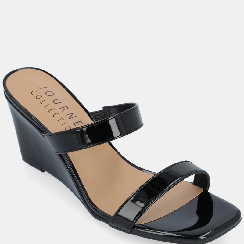 Journee Collection Women's Tru Comfort Foam Clover Wedge Sandals In Black