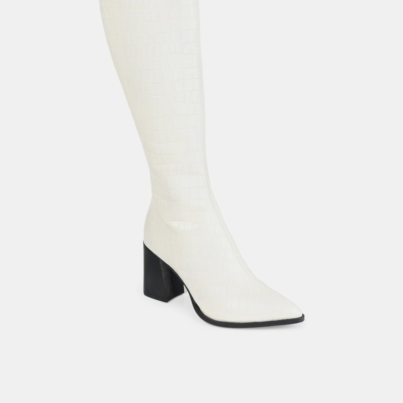 Shop Journee Signature Women's Genuine Leather Tru Comfort Foam Extra Wide Calf Laila Boot In White