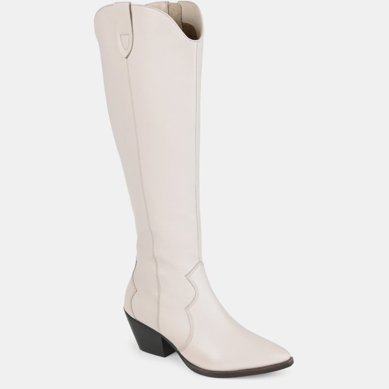 Shop Journee Signature Women's Genuine Leather Tru Comfort Foam Extra Wide Calf Pryse Boot In White