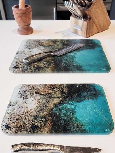 JRL Artistry Cutting Board Set - Iguana Island Coast IV product