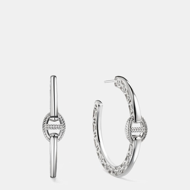Judith Ripka Vienna Single Link Hoop Earrings In Grey