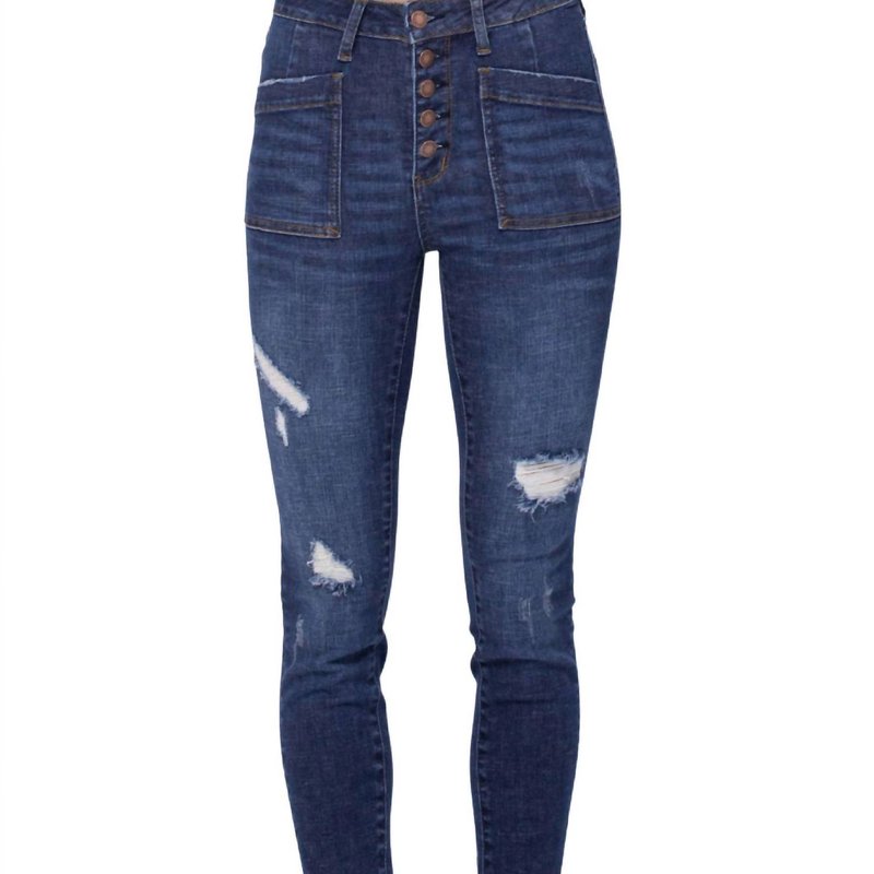 Shop Judy Blue Cargo Patch High Rise Skinny Jean In Blue