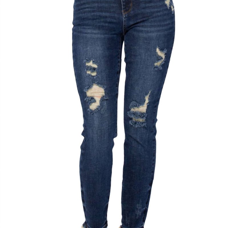 Shop Judy Blue Destroyed Relaxed Fit Jean In Blue