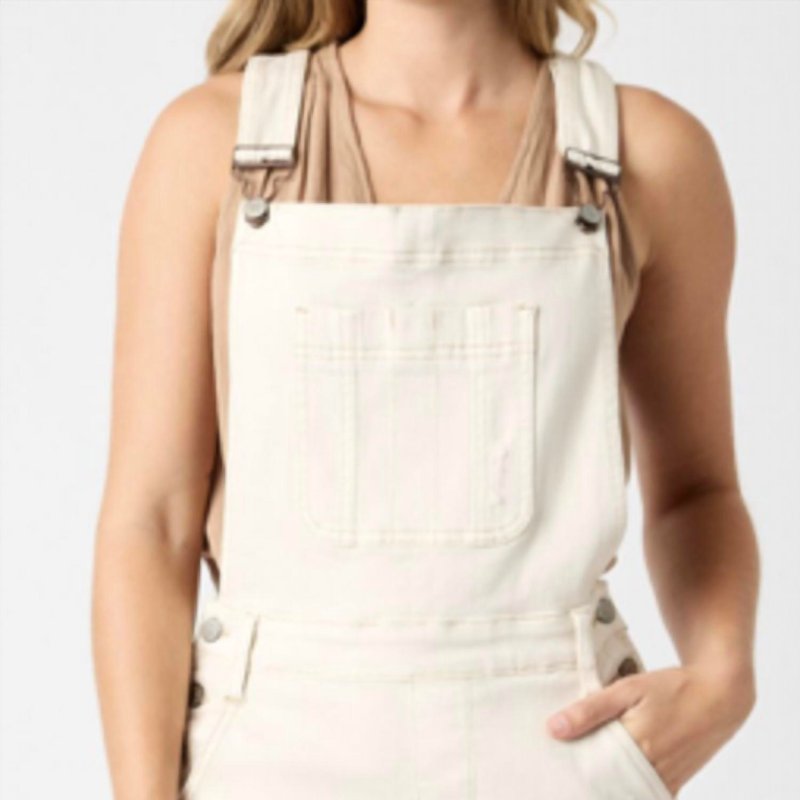 Shop Judy Blue Ecru Destroy Overall Shorts In White
