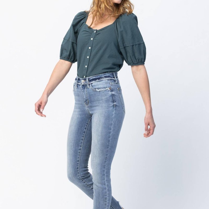 Shop Judy Blue Release Waistband Skinny Jeans In Blue