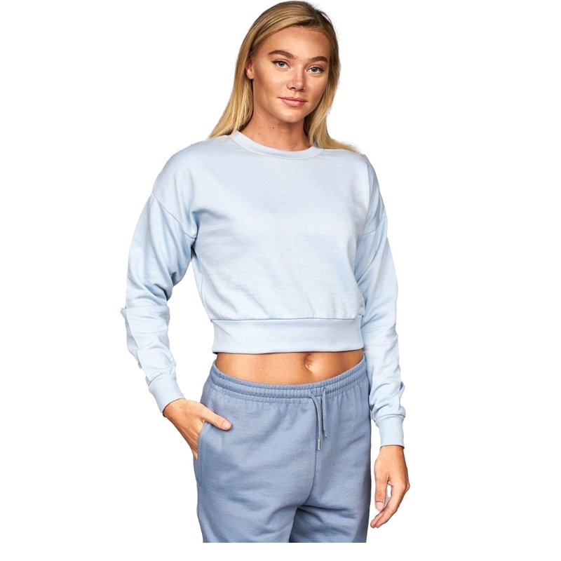 Juice Womens/ladies Catalina Crew Neck Crop Sweatshirt In Blue