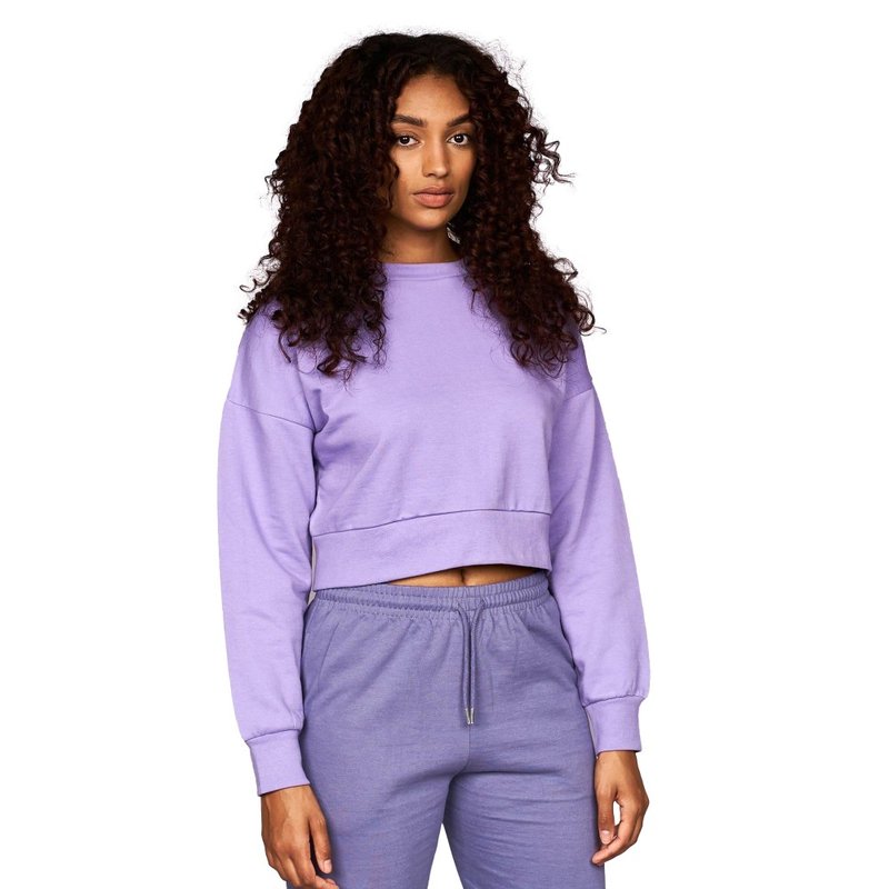 Juice Womens/ladies Catalina Crew Neck Crop Sweatshirt In Purple