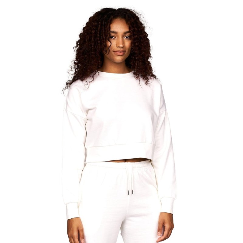 Juice Womens/ladies Catalina Crew Neck Crop Sweatshirt In White