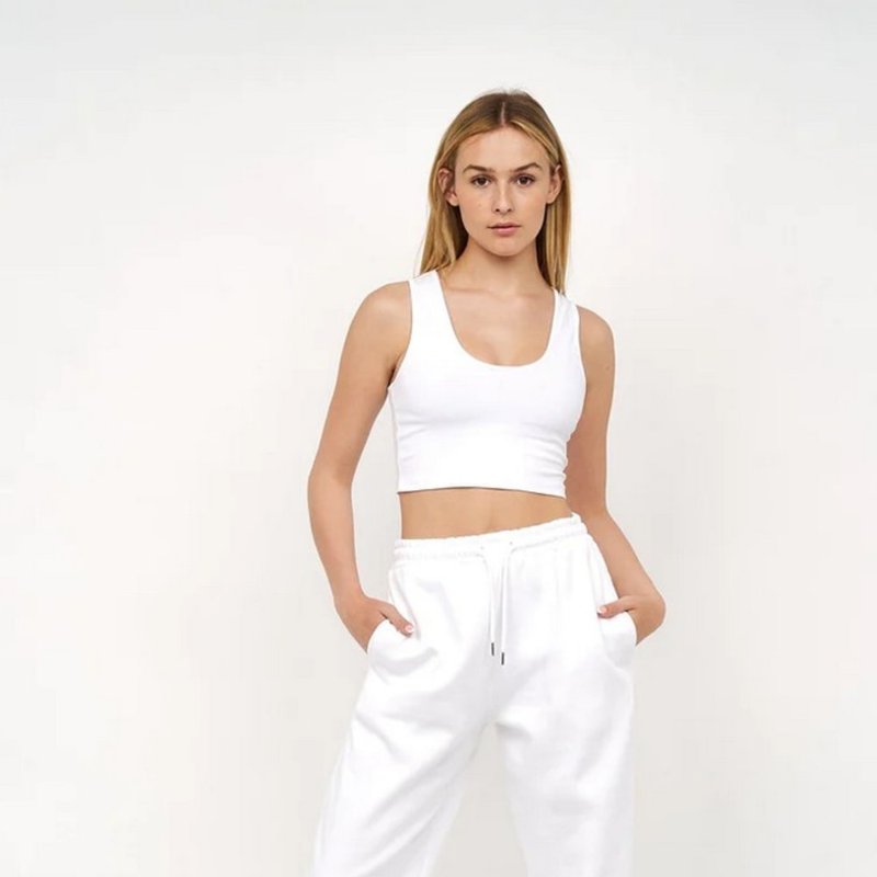 Juice Womens/ladies Mazey Cropped Tank Top In White
