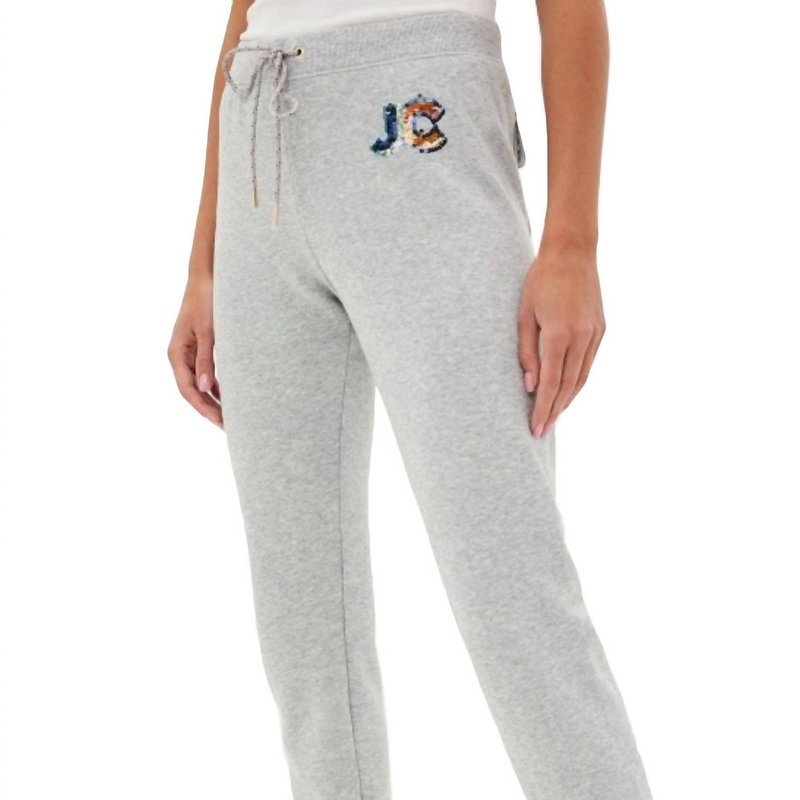 Shop Juicy Couture French Terry Sequin Trim Jogger In Heather Grey