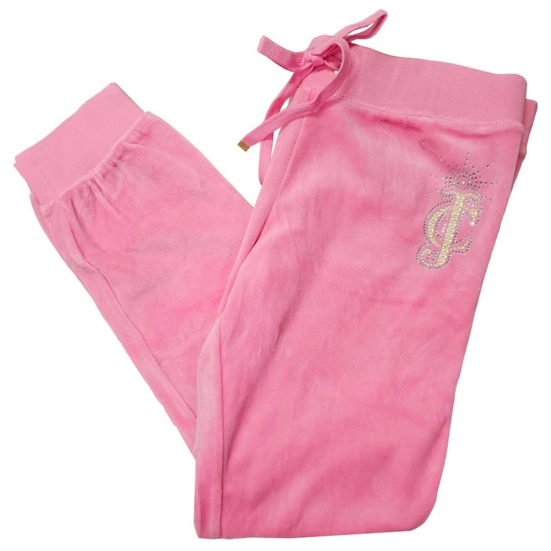 Shop Juicy Couture Women's Brooch Velour Slim Track Pants In Pink