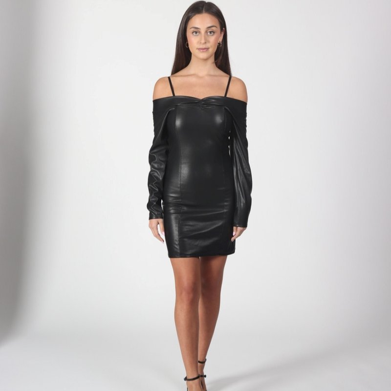 Julianne Bartolotta Desired Vegan Leather Dress In Black