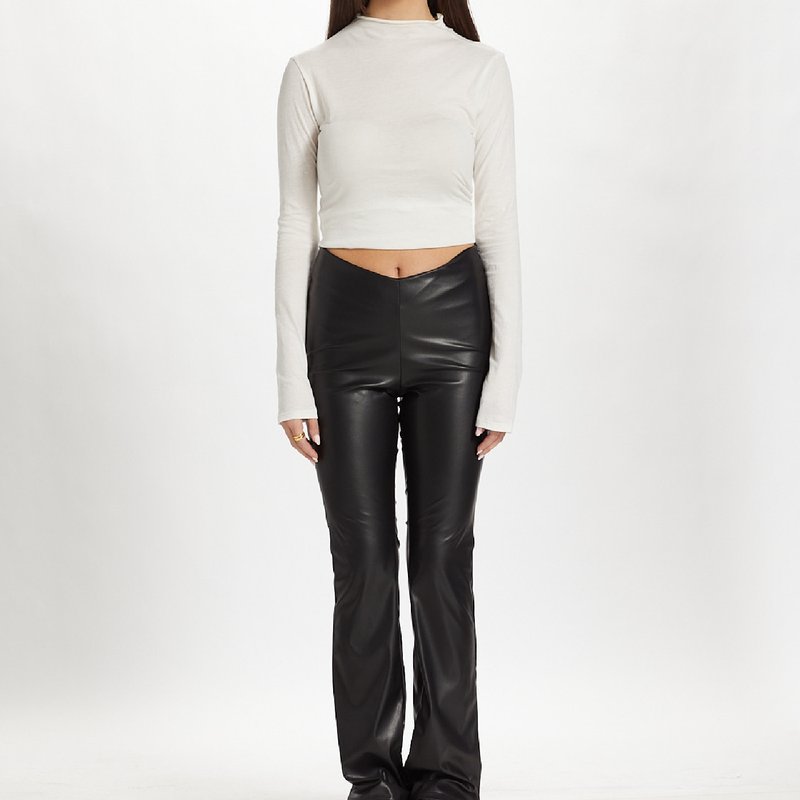 Julianne Bartolotta Vegan Leather Cinched Pants In Black