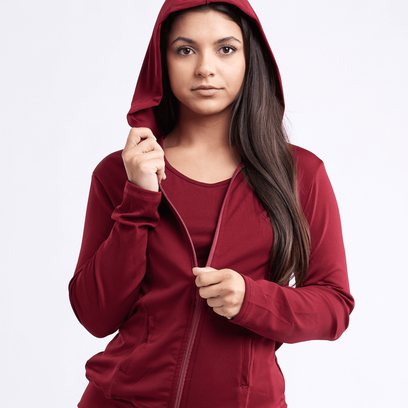 Jupiter Gear Athletic Fitted Zip-up Hoodie Jacket With Pockets In Red