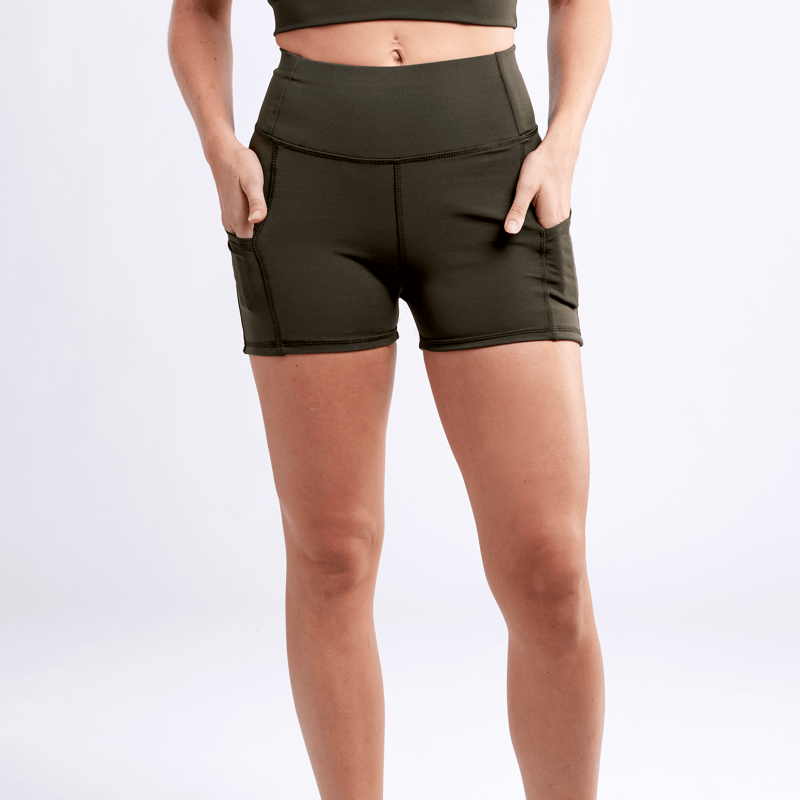 Jupiter Gear High-waisted Athletic Shorts With Side Pockets In Green