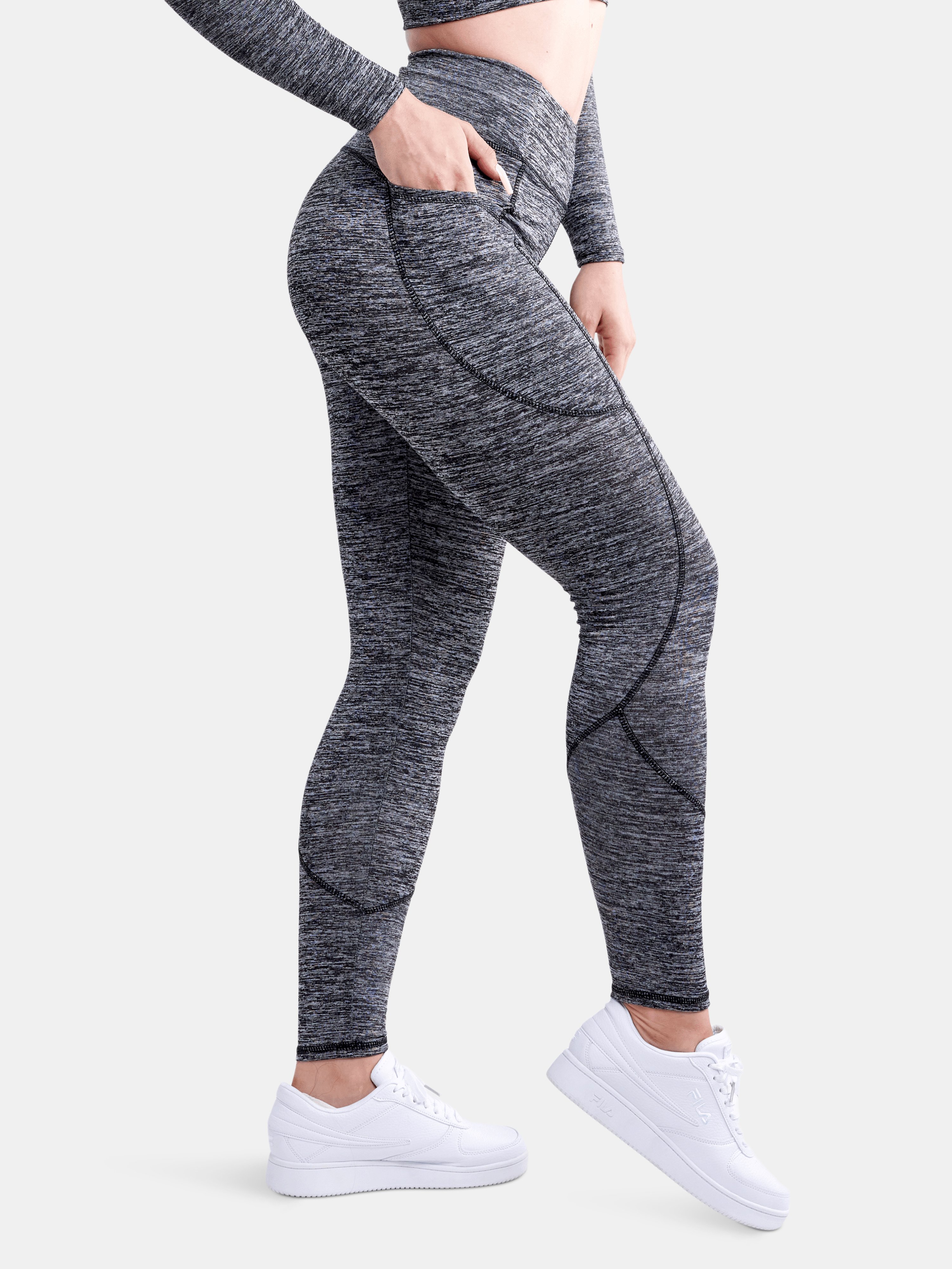 Jupiter Gear High-waisted Classic Gym Leggings With Side Pockets In Grey