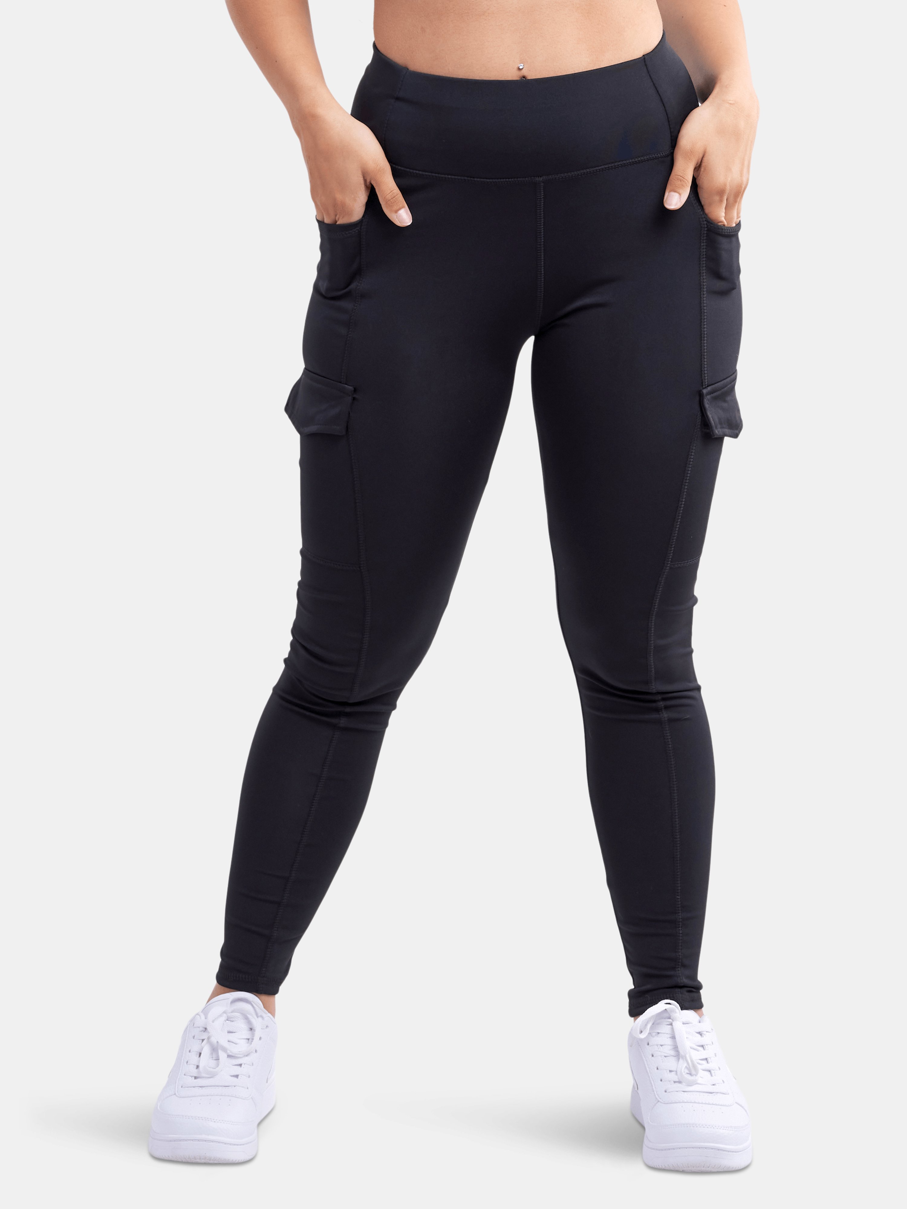 Jupiter Gear High-waisted Leggings With Side Cargo Pockets In Black