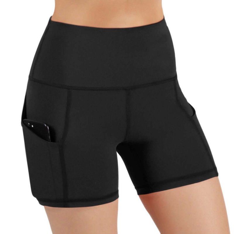Jupiter Gear Jolie High-waisted Athletic Shorts With Hip Pockets In Black