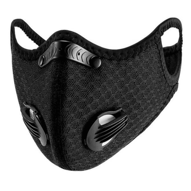 Jupiter Gear Performance Sports Face Mask With Activated Carbon Filter And Breathing Valves In Black