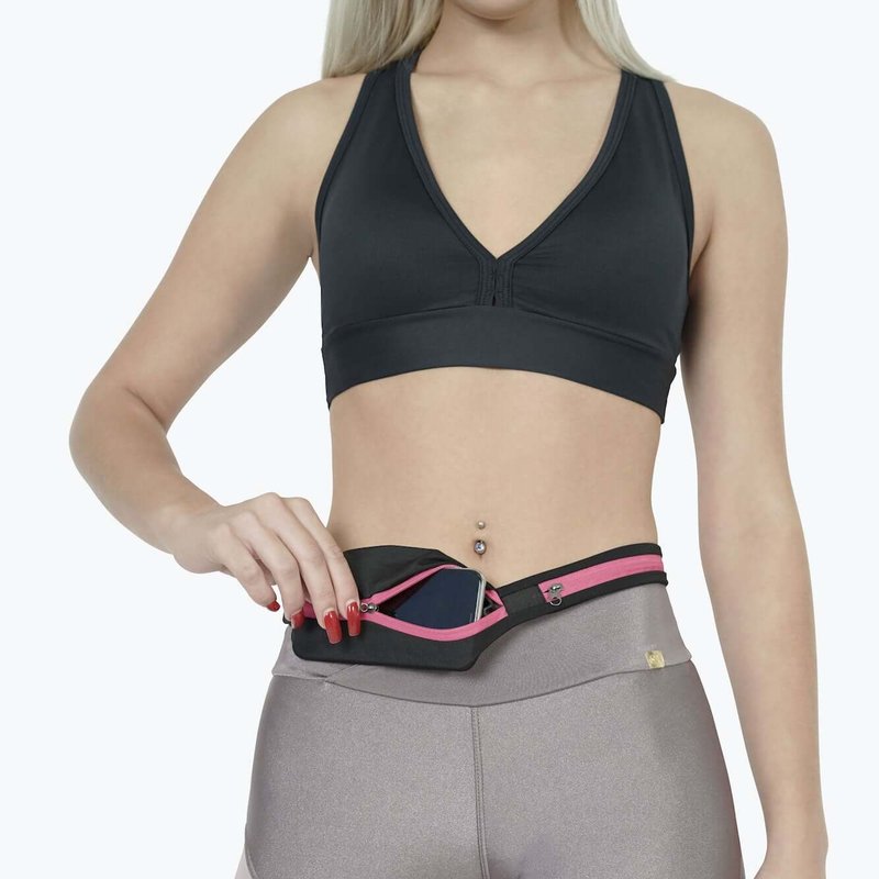 Jupiter Gear Stride Dual Pocket Running Belt And Travel Fanny Pack For All Outdoor Sports In Pink