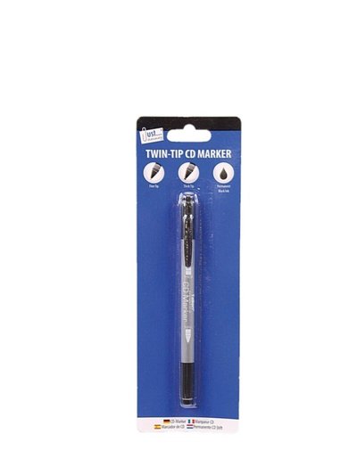 Just Stationery Just Stationery Twin Tip Permanent Marker Pen (Black/Silver) (One Size) product