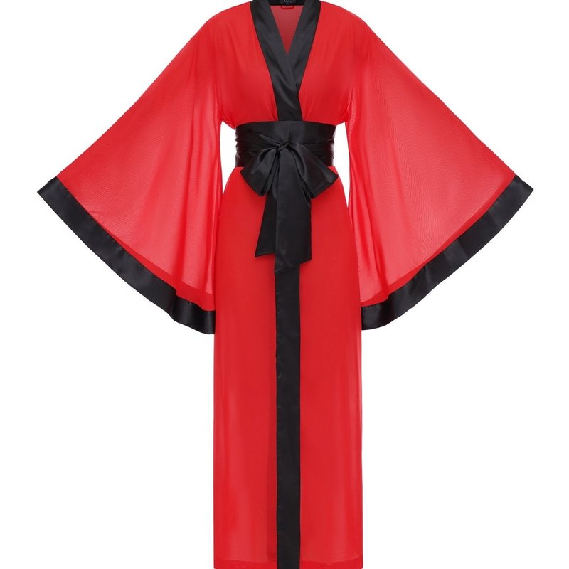 Kâfemme Duo Sheer Red And Black Kimono