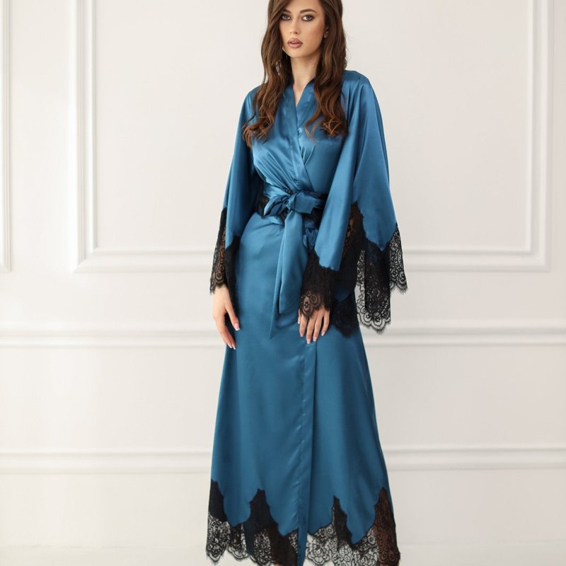 Kâfemme Glam Old Hollywood Robe In Blue