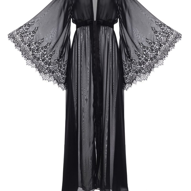 Kâfemme Sabina Elegant Sheer Robe In Black