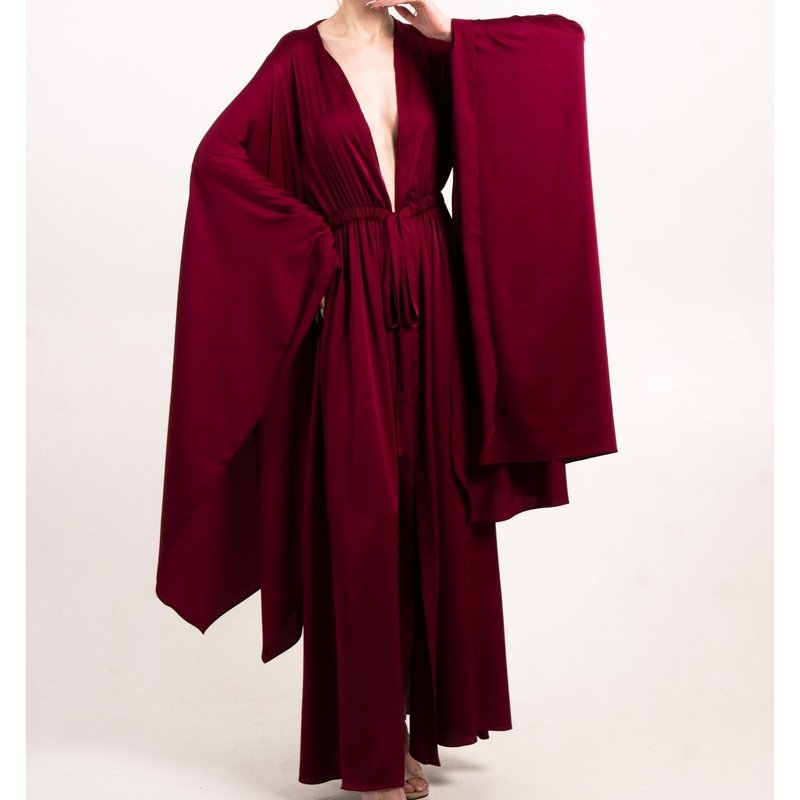 Kâfemme The Butterfly Long Sexy Robe In Red