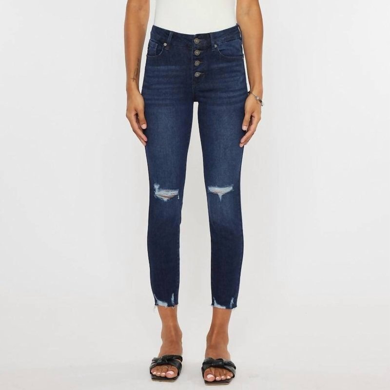 Kancan Penelope High Rise Ankle Skinny Jeans In Blue