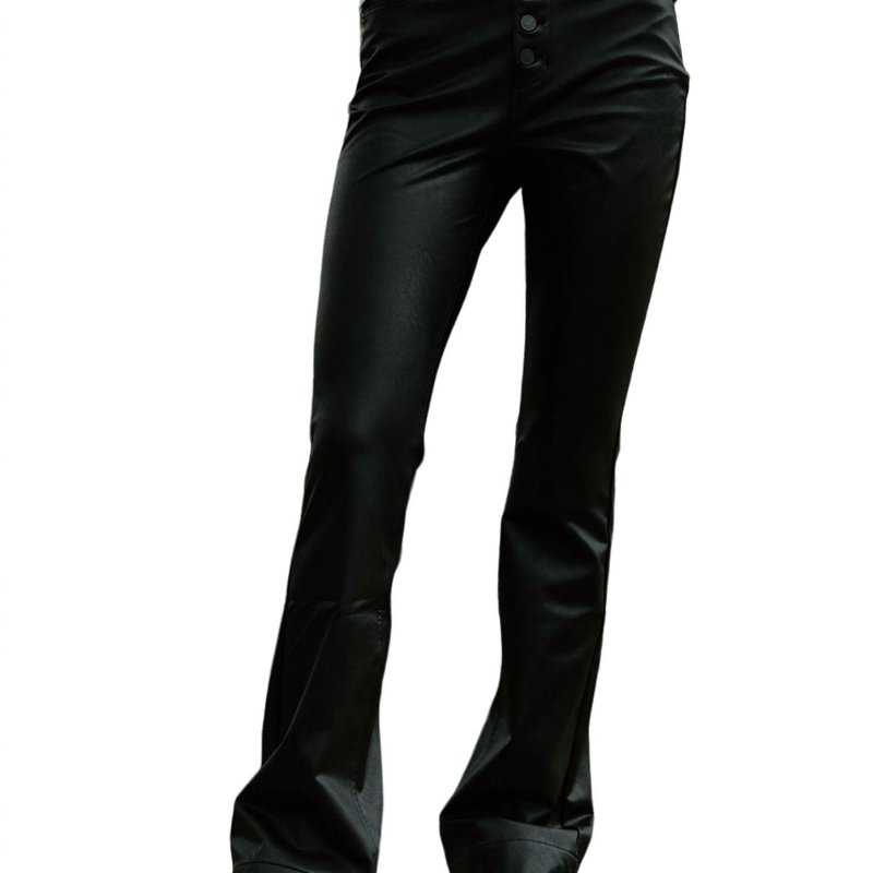 Shop Kancan Straight Faux Leather Pants In Black