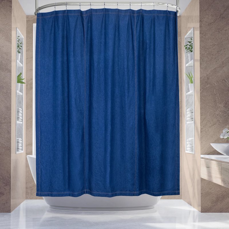 Karin Maki Visi-one Denim Blue Shower Curtain For Bathroom, 72" X 72" Inches Curtains For