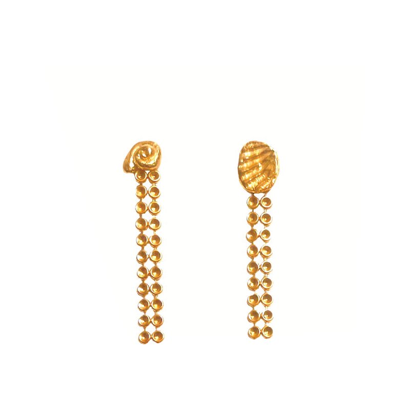 Kat Zarra Shell Drop Earring Mini In Gold