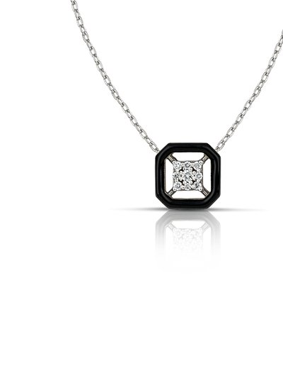 Katerina Marmagioli Deco Gold Necklace with Diamonds and Black Enamel product